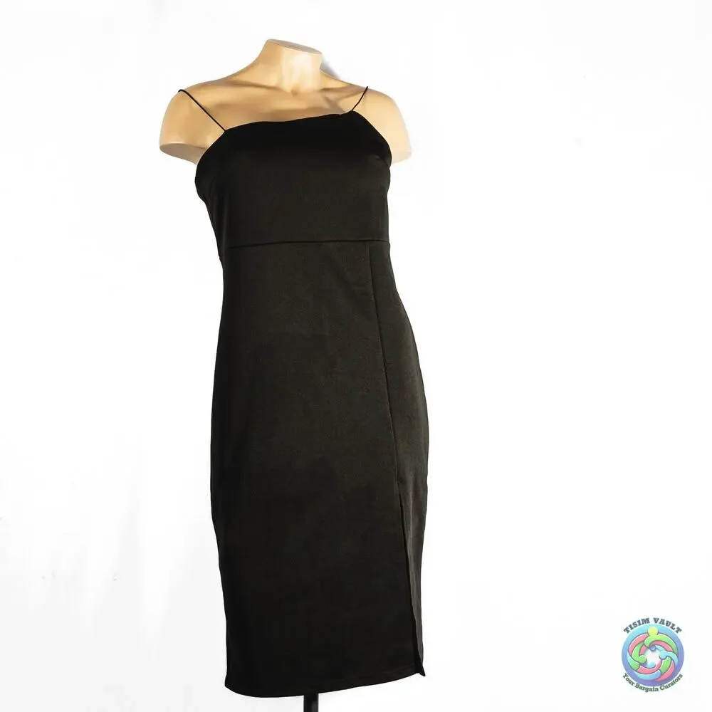 Lyaner XL Black Spaghetti Straps Bodycon Dress - Picture 2 of 7